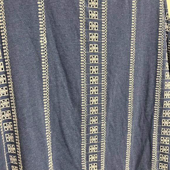 J. Jill Top Sleeveless Shirt Tank Blue White Eyelet Lace Embroidery Plus Size 2X - Picture 4 of 6